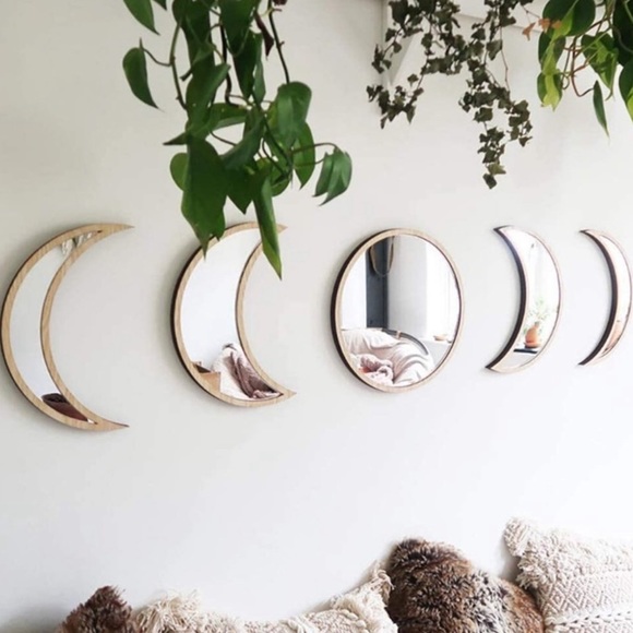 5pcs Decor Acrylic Wall Mirror Beige